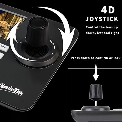 מצלמת Zowietek PTZ 4D JOYSTICK בקר POE | מקלדת רשת PTZ | מסך LCD בגודל 5 אינץ '| פענוח H.264 ו- H.265 | תואם למצלמת IP אבטחת